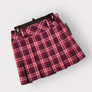 Wild Fable NEW Women's Plaid Mini Skirt XS Pink Purple Plaid School Girl Preppy
